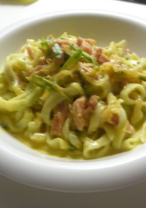 卵１ヶで！手打ちパスタのカルボナーラ-レシピのメイン写真