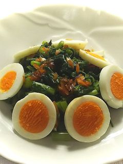 春菊と茹で卵の中華風サラダ♪-レシピのメイン写真