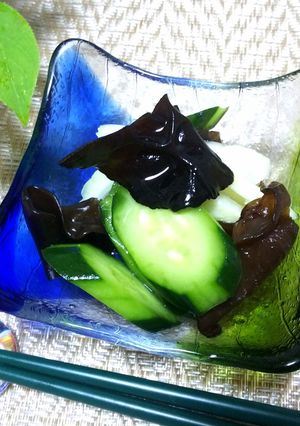 胡瓜と木耳とセロリの酢の物-レシピのメイン写真