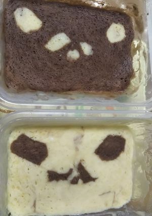 アレンジ★おから蒸しパン★２色パンダ-レシピのメイン写真