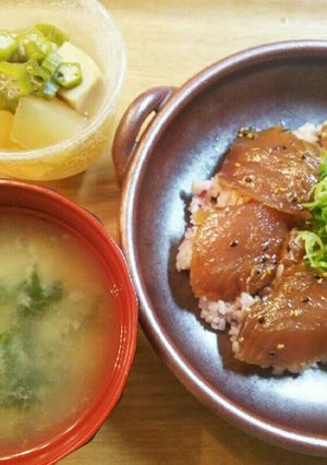 昼ごはん！まぐろの漬け丼-レシピのメイン写真