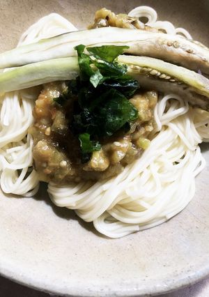 蒸し茄子ソースの素麺-レシピのメイン写真