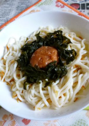 辛子明太子＆わかめの冷やしうどん-レシピのメイン写真