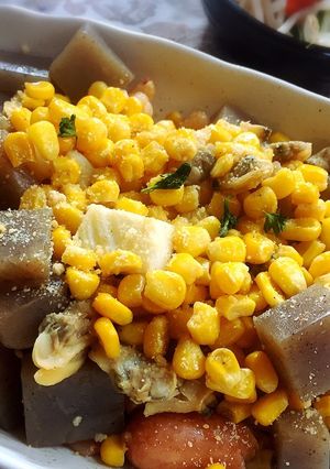 コーンと蒟蒻のバター醤油いため-レシピのメイン写真