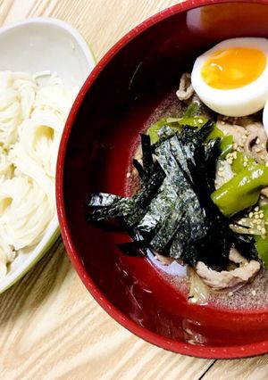 素麺☆酸辣湯麺風[温]つけ麺<そー温麺>-レシピのメイン写真