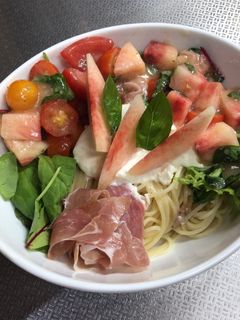 桃たっぷりのぜいたく冷製パスタ-レシピのメイン写真