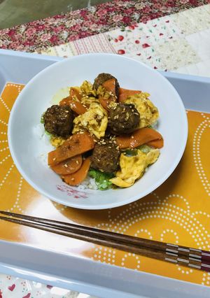 柿酢のミートボール丼-レシピのメイン写真