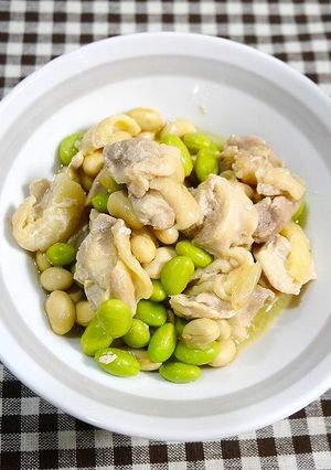 簡単！ほったらかし☆鶏豆の白だし煮-レシピのメイン写真