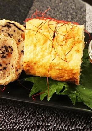 ひじきと鶏ひき肉の油揚げロール-レシピのメイン写真