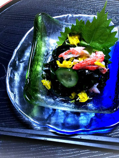 ワカメと胡瓜と菊の蟹酢-レシピのメイン写真