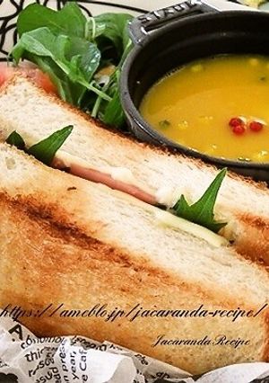 大葉香る☆ハムとチーズのホットサンド-レシピのメイン写真
