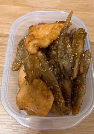 ごぼうと豚バラ(鶏肉)の甘辛炒め-レシピのメイン写真