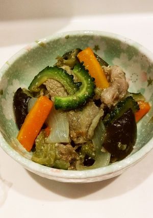 低カロリー低糖質！　なす味噌ゴーヤ炒め-レシピのメイン写真