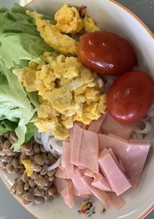 料理時間5分 糖質ゼロ麺 冷麺 弁当-レシピのメイン写真