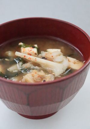 寒い日にも★美味★蓮根わかめ豆腐のみそ汁-レシピのメイン写真