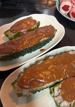 絶品おかず!ゴーヤの肉詰めボート-レシピのメイン写真