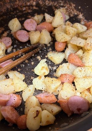お弁当おかず③イモとウインナー炒め-レシピのメイン写真