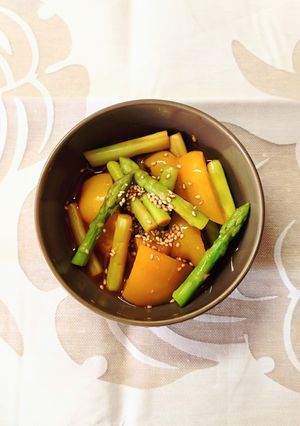 レンジで早い！ アスパラと パプリカの 甘酢和え-レシピのメイン写真