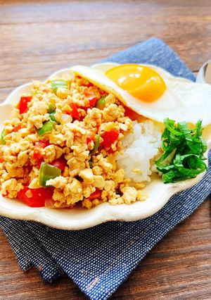 身近な材料で☆豆腐のヘルシーガパオライス-レシピのメイン写真