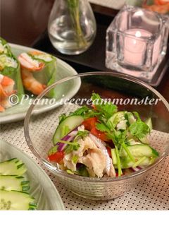 鶏ささみと野菜のタイ風サラダ-レシピのメイン写真