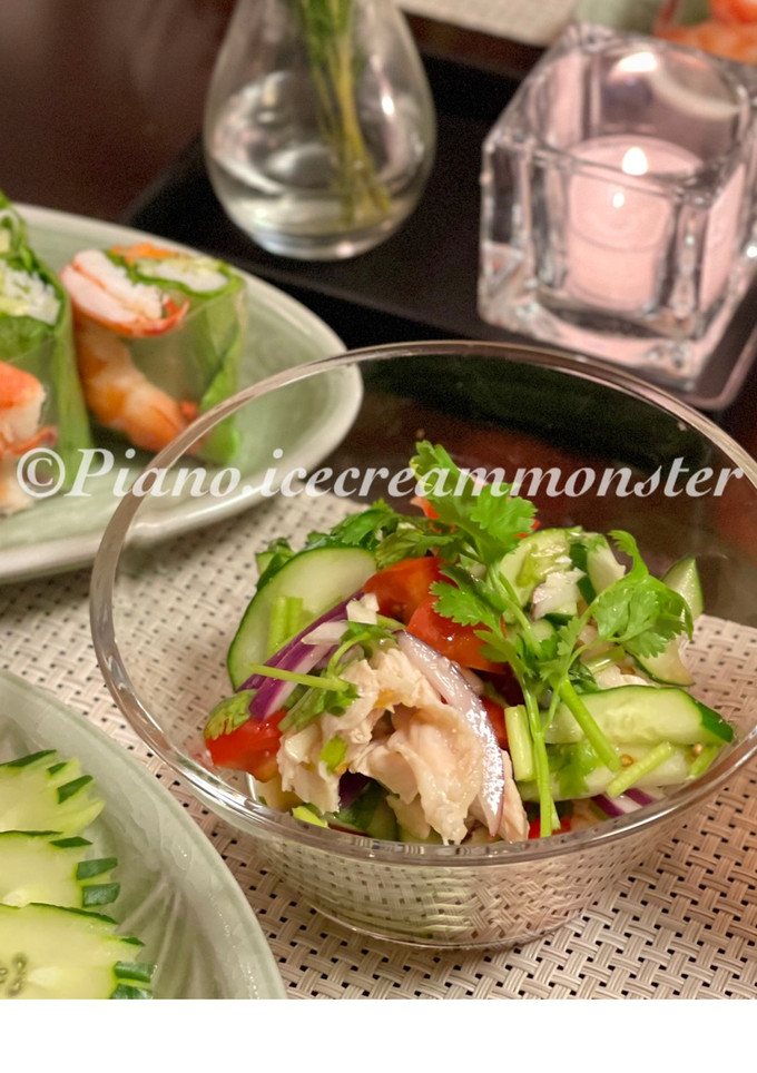 鶏ささみと野菜のタイ風サラダ-レシピのメイン写真