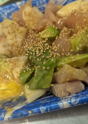 マグロと長芋とアボカドの、辛子酢味噌和え-レシピのメイン写真