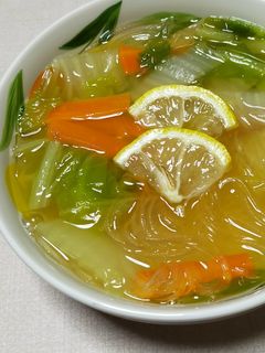 白菜たっぷりレモン春雨スープ-レシピのメイン写真