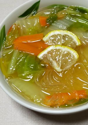 白菜たっぷりレモン春雨スープ-レシピのメイン写真