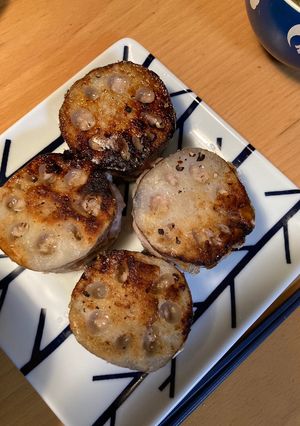 手軽にレンコンのはさみ焼き♪-レシピのメイン写真