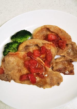 豚肉のソテー。トマトめんつゆソース♡-レシピのメイン写真