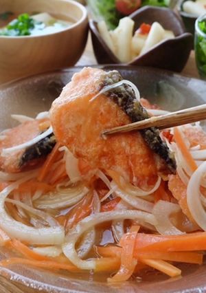 【揚げない】鮭の南蛮漬け-レシピのメイン写真