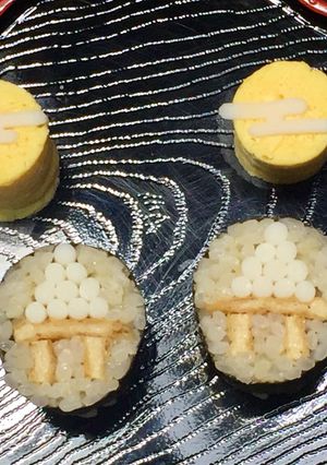 寿司型模様巻き(今年は月見だんご)-レシピのメイン写真