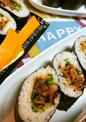 お肉大好き！簡単！【焼肉サンドおにぎり】-レシピのメイン写真