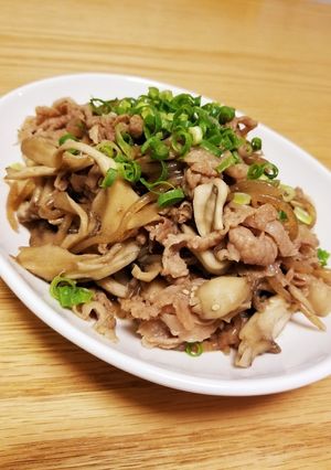 牛肉と舞茸と糸こんにゃくの甘辛炒め-レシピのメイン写真