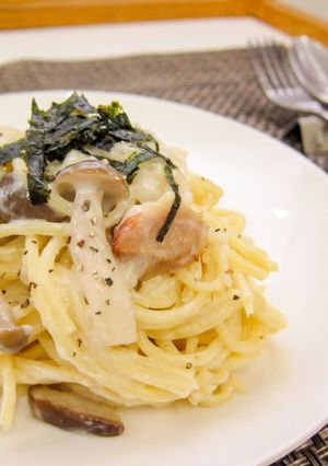 きのことチキンの和風クリームパスタ-レシピのメイン写真