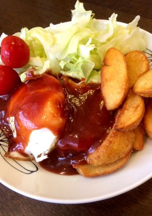 ロコモコ丼♪市販冷凍ハンバーグを使って♪-レシピのメイン写真