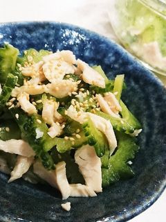 ゴーヤとサラダチキンの中華風和え物!-レシピのメイン写真