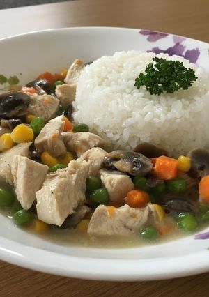 ドイツ子供で人気:ライスと鶏肉の煮込み♥-レシピのメイン写真