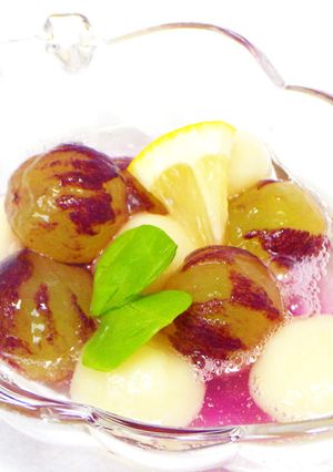 ピオーネと白玉豆腐のポンチ-レシピのメイン写真