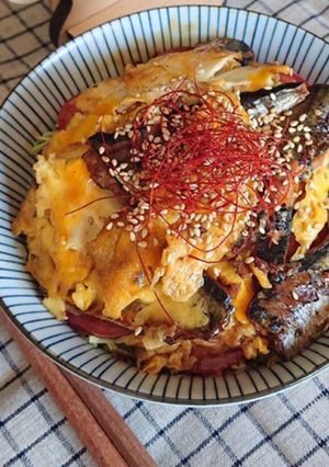 缶詰めで5分調理♪野菜入り魚の蒲焼き丼❀-レシピのメイン写真