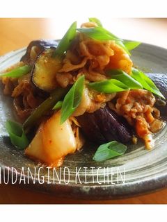ごはん泥棒♩豚肉と茄子のキムチ炒め-レシピのメイン写真
