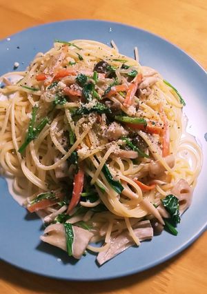 リメイク きんぴられんこんクリームパスタ-レシピのメイン写真