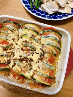 夏野菜♡ズッキーニとトマトのチーズ焼き-レシピのメイン写真