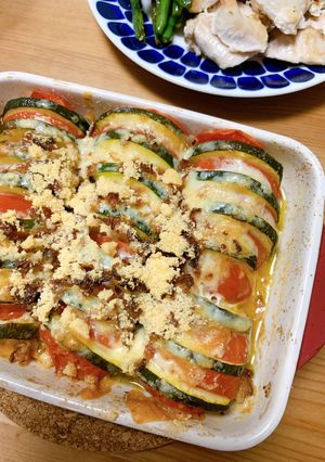 夏野菜♡ズッキーニとトマトのチーズ焼き-レシピのメイン写真