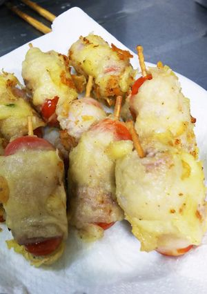 プチトマトとチーズの巻き巻き天ぷら-レシピのメイン写真