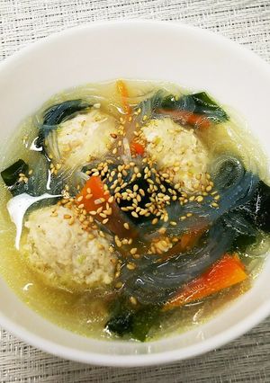 鶏だんごの春雨スープ-レシピのメイン写真