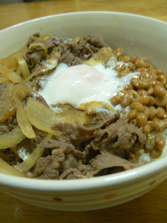 温玉納豆牛丼-レシピのメイン写真