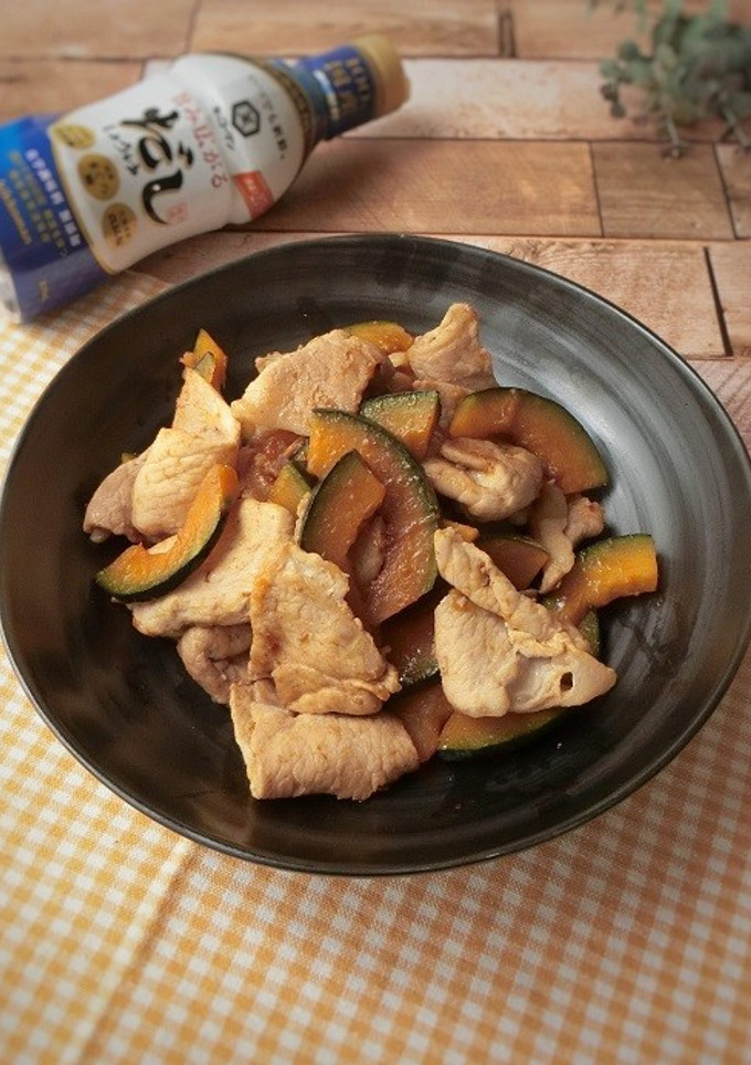 豚肉とかぼちゃのだししょうゆ炒め-レシピのメイン写真