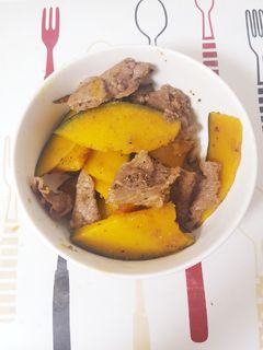 かぼちゃと牛肉のバター炒め-レシピのメイン写真