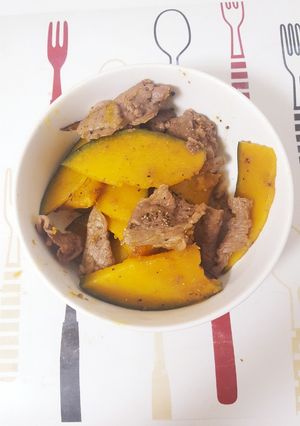 かぼちゃと牛肉のバター炒め-レシピのメイン写真